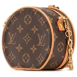 Louis Vuitton-Louis Vuitton Brown Monogram Mini Boite Chapeau Necklace Bag-Brown