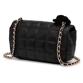 Chanel-Chanel Black Extra Mini Camellia Choco Bar Lambskin Flap-Black