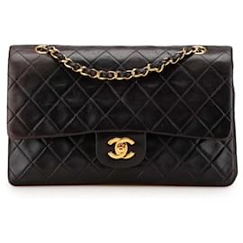 Chanel-Chanel Black Medium Classic Lambskin Double Flap-Black