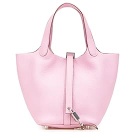 Hermès-Hermès Pink Clemence Picotin Lock 18-Pink