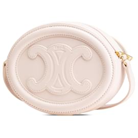 Céline-Celine Pink Small Calfskin Cuir Triomphe Oval Crossbody-Pink