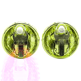 Chanel-Chanel Gold Gold Plated CC Quilted Clip On Earrings-Golden