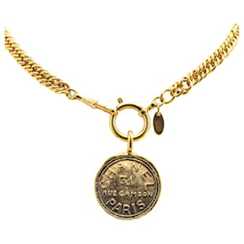 Chanel-Chanel Gold Gold Plated 31 Rue Cambon Pendant Necklace-Golden