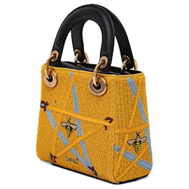 Dior-Dior Yellow Mini Embroidered Canvas Swords Lady Dior-Yellow
