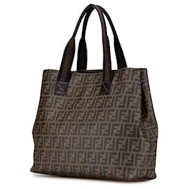 Fendi-Fendi Brown Zucca Spalmati Tote-Brown