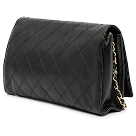 Chanel-Chanel Black Small CC Quilted Lambskin Turnlock Full Single Flap-Black