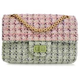 Chanel-Chanel Pink Mini Reissue 2.55 Tweed Single Flap 224-Pink