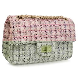 Chanel-Chanel Pink Mini Reissue 2.55 Tweed Single Flap 224-Pink