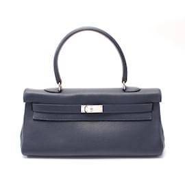 Hermès-Hermes Shoulder Kelly Bag in Navy-Navy blue