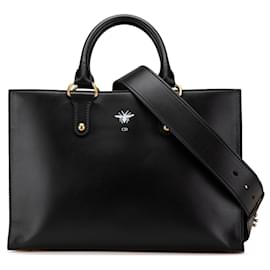 Dior-Dior Black Leather D Bee Satchel-Black