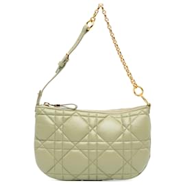 Dior-Dior Green Mini Calfskin Macrocannage Dior Caro Tulip Bag-Green,Light green