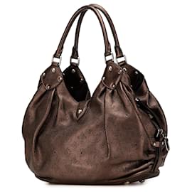Louis Vuitton-Louis Vuitton Brown Monogram Mahina L Hobo-Brown,Bronze