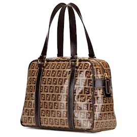Fendi-Fendi Brown Zucchino Crystal Handbag-Brown