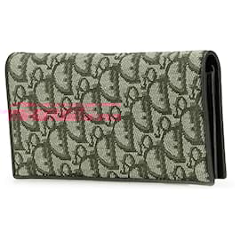 Dior-Dior Red Diorissimo Trotter Canvas Long Wallet-Red