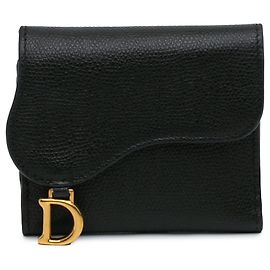Cartera Lotus de piel de ternera granulada negra Dior Negro