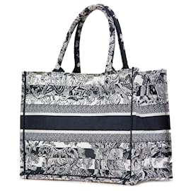 Dior-Dior Blue Medium Canvas Embroidered Dioriviera Toile De Jouy Book Tote-Blue,Navy blue