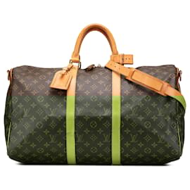 Louis Vuitton-Louis Vuitton Brown Monogram Keepall Bandouliere 50-Brown