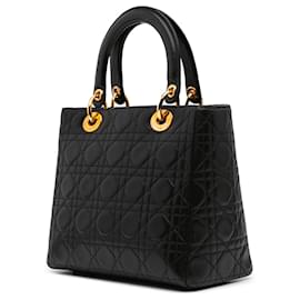 Dior-Dior Black Medium Lambskin Cannage Lady Dior-Black