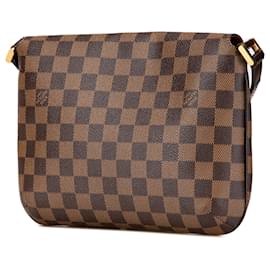 Louis Vuitton-Louis Vuitton Brown Damier Ebene Musette Tango Long Strap-Brown