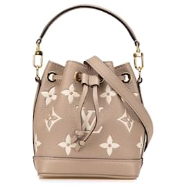 Louis Vuitton-Louis Vuitton Brown Bicolor Monogram Empreinte Nano Noe-Brown,Taupe