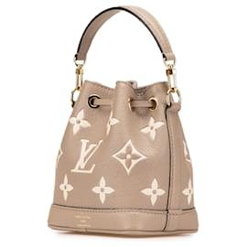 Louis Vuitton-Louis Vuitton Brown Bicolor Monogram Empreinte Nano Noe-Brown,Taupe
