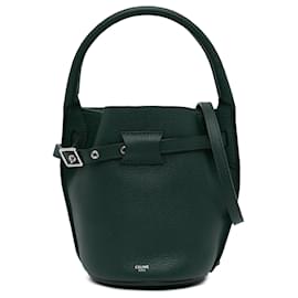 Céline-Celine Green Nano Leather Big Bucket Bag-Green,Dark green