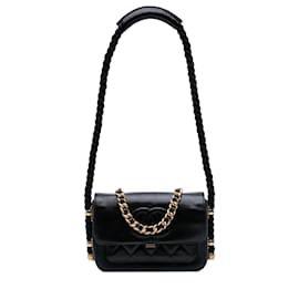 Chanel-Chanel Black Crumpled Calfskin En Vogue Rope Flap-Black