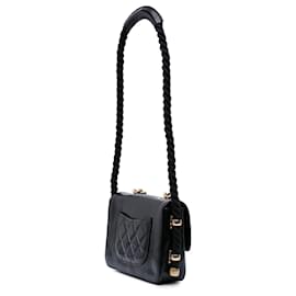 Chanel-Chanel Black Crumpled Calfskin En Vogue Rope Flap-Black