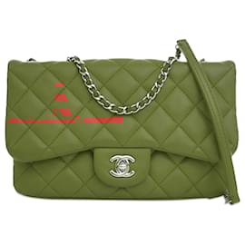 Chanel-Chanel Red Small Quilted Lambskin 3 Flap-Red
