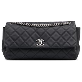 Chanel-Chanel Black Quilted Iridescent Caviar Lady Pearly Flap-Black