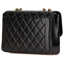 Chanel-Chanel Black Medium CC Quilted Lambskin Border Single Flap-Black
