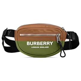 Burberry-Burberry Brown Nylon Logo Cannon Belt Bag-Brown