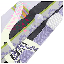 Hermès-Hermès Blue Fantaisie d'Etriers Silk Twilly Scarf-Blue,Other