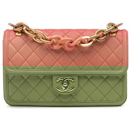 Chanel-Chanel Pink Medium Quilted Caviar Sunset On The Sea Flap-Pink