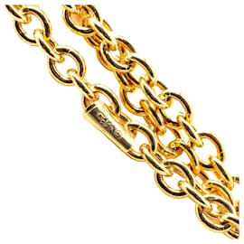 Chanel-Chanel Gold Gold Plated Multi Chain Flap Bag Pendant Necklace-Golden