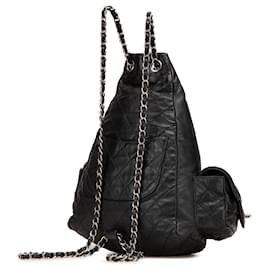 Chanel-Chanel Black Large Calfskin Backpack is Back-Black