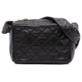 Chanel-Chanel Black Mini Quilted Lambskin Camera Crossbody-Black