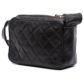 Chanel-Chanel Black Mini Quilted Lambskin Camera Crossbody-Black