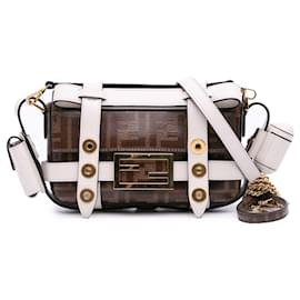 Fendi-Sac à main Fendi Mini Zucca en tissu glacé marron-Autre