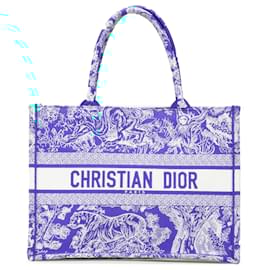 Dior-Dior Blue Medium Canvas Embroidered Dioriviera Toile De Jouy Book Tote-Blue