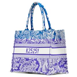 Dior-Dior Blue Medium Canvas Embroidered Dioriviera Toile De Jouy Book Tote-Blue