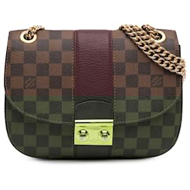 Louis Vuitton-Louis Vuitton Brown Damier Ebene Cuir Taurillon Wight-Brown