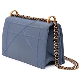 Dior-Dior Blue Small Grained Calfskin Diorama Flap-Blue,Other