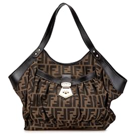 Fendi-Fendi Brown Zucca Canvas Chef Tote-Brown