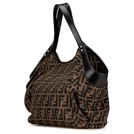 Fendi-Fendi Brown Zucca Canvas Chef Tote-Brown