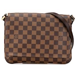 Louis Vuitton-Louis Vuitton Brown Damier Ebene Musette Tango Long Strap-Brown