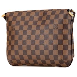 Louis Vuitton-Louis Vuitton Brown Damier Ebene Musette Tango Long Strap-Brown