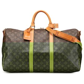 Louis Vuitton-Louis Vuitton Brown Monogram Keepall Bandouliere 50-Brown