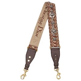 Dior-Dior Brown Studded Oblique Bag Strap-Brown