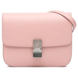 Céline-Celine Pink Medium Calfskin Classic Box-Pink